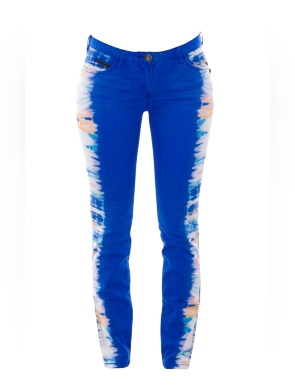 NWT Maison Scotch La Femme Selon Marie Tie Dye Skinny Jeans 29 Cobalt Blue